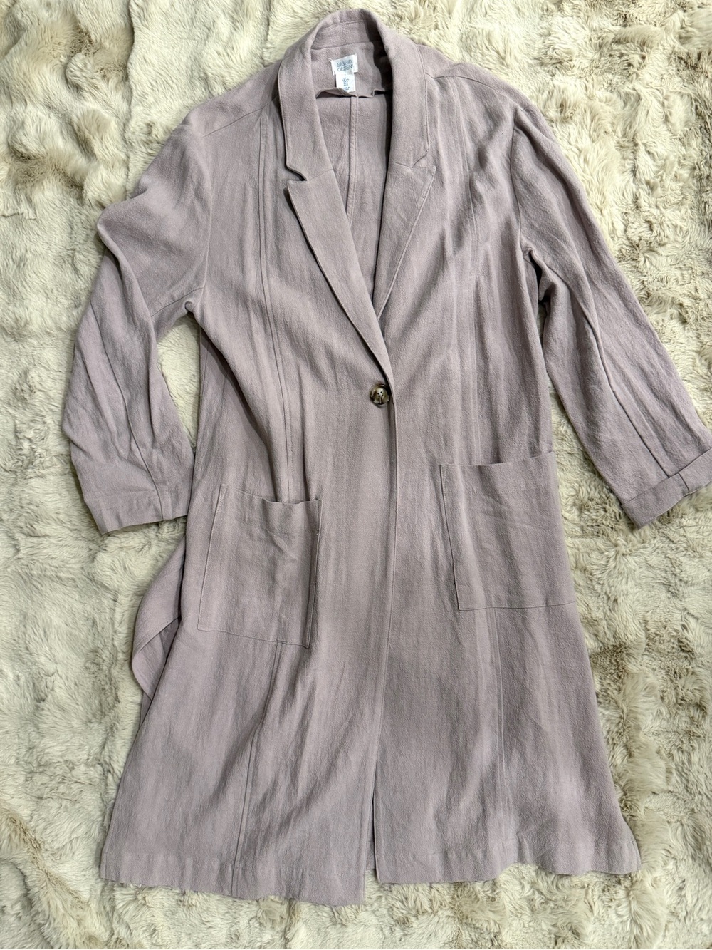 Sigrid Olsen Dusty Mauve Single-Button Long Blazer